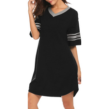 Load image into Gallery viewer, Cotton V Neck Short Sleeve Loose Comfy Shirt and Sleepwear