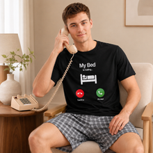 Load image into Gallery viewer, My Bed Is Calling Men’s Graphic Sleep T-Shirt