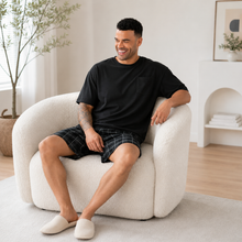 Load image into Gallery viewer, Easy Comfort Oversized Men’s Plaid Shorts Pajama Set