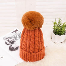 Load image into Gallery viewer, Women Braided Beanie for Holidays With Removable Pom-pom
