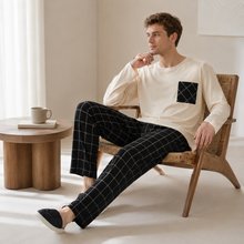 Load image into Gallery viewer, Minimalist Men’s Long Sleeve Pajama Set
