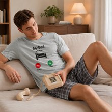 Load image into Gallery viewer, My Bed Is Calling Men’s Graphic Sleep T-Shirt
