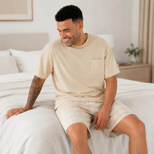 Load image into Gallery viewer, Easy Comfort Oversized Men’s Plaid Shorts Pajama Set
